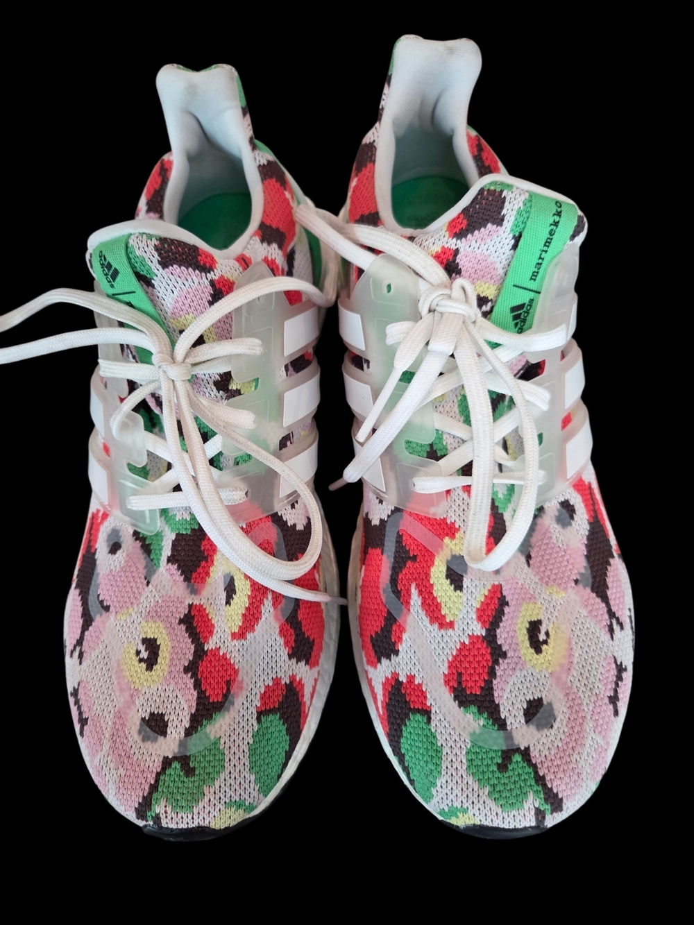 Rare Adidas X Marimekko Floral Women's Sneakers - White with Pink & Green 10